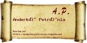 Anderkó Petrónia névjegykártya